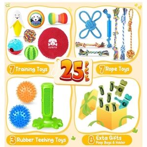 25 Pack Dog Chew Toys for Puppy